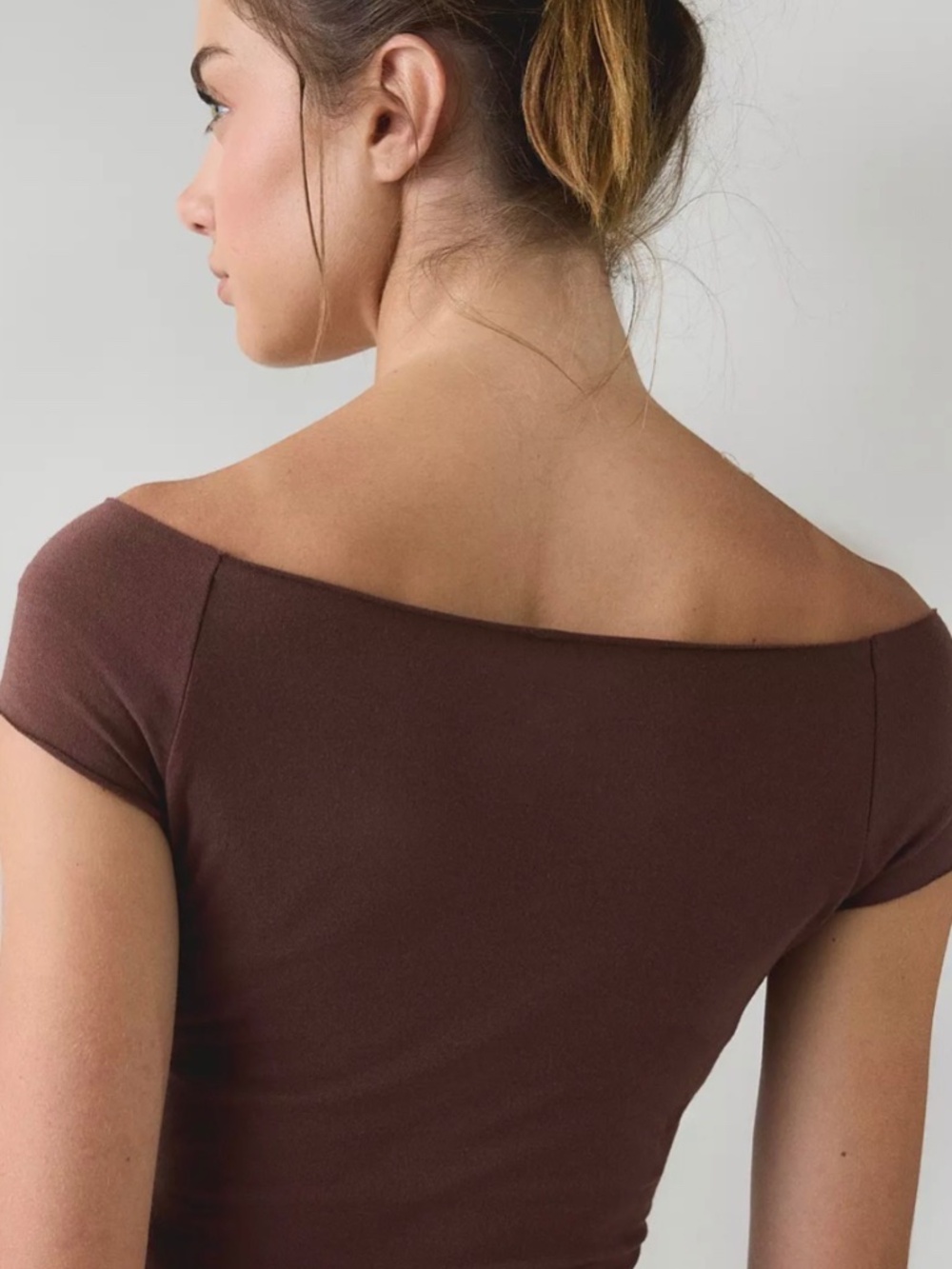 Out From Under Cotton Compression Boatneck Cropped Tee - Picture 2 of 8